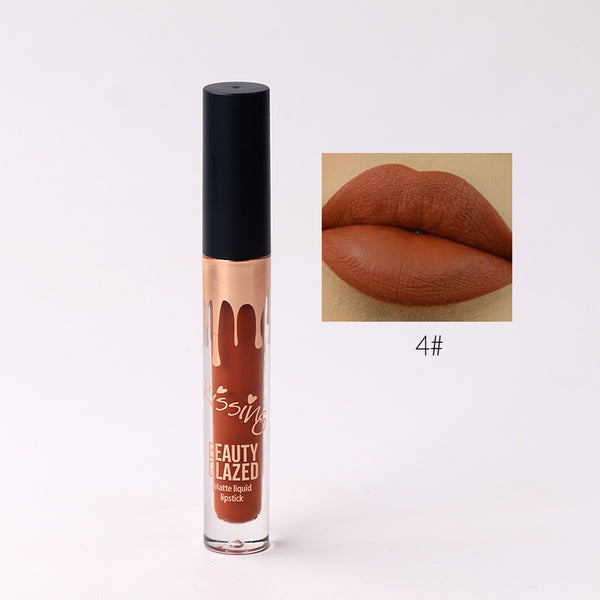 NB5-04 - BEAUTY GLAZED 6 Colors Matte Lipstick Set Waterproof Long Lasting Lip Gloss Nude Velvet Pigment Batom Women Fashion Lip Makeup