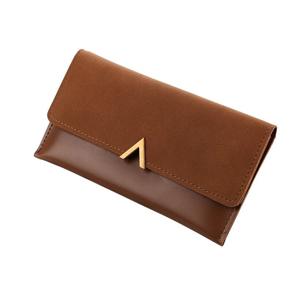 Coffee - 2019 Leather Women Wallets Hasp Lady Moneybags Zipper Coin Purse Woman Envelope Wallet Money Cards ID Holder Bags Purses Pocket