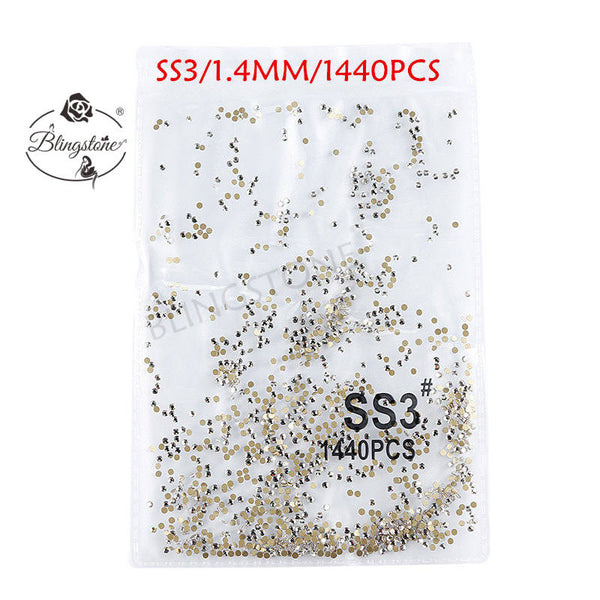 gold white ss3 1440 - SS3-SS8 1440pcs Super Glitter Flatback Multicolor Non HotFix Rhinestones For Nail Art Decoration Shoes And Dancing Decoration