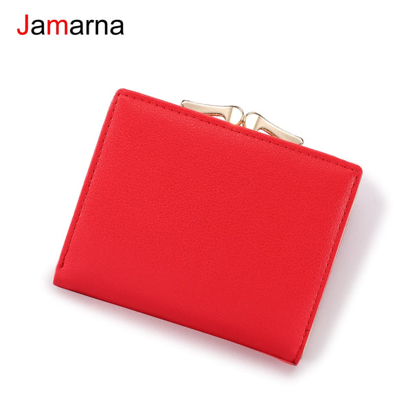 [variant_title] - Jamarna Wallet Female PU Leather Women Wallets Hasp Coin Purse Wallet Female Vintage Fashion Women Wallet Small Card Holder Red