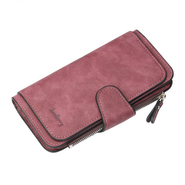 Deep Red - Fashion Women Wallets Long Wallet Female Purse Pu Leather Wallets Big Capacity Ladies Coin Purses Phone Clutch WWS046-1