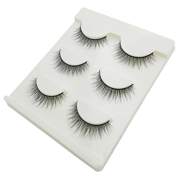 X02 / lashes - New 3 pairs natural false eyelashes fake lashes long makeup 3d mink lashes extension eyelash mink eyelashes for beauty #X11