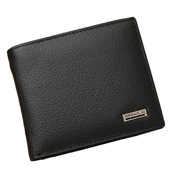 [variant_title] - 100% Genuine Leather Mens Wallet Premium Product Real Cowhide Wallets for Man Short Black Walet Portefeuille Homme Short Purses
