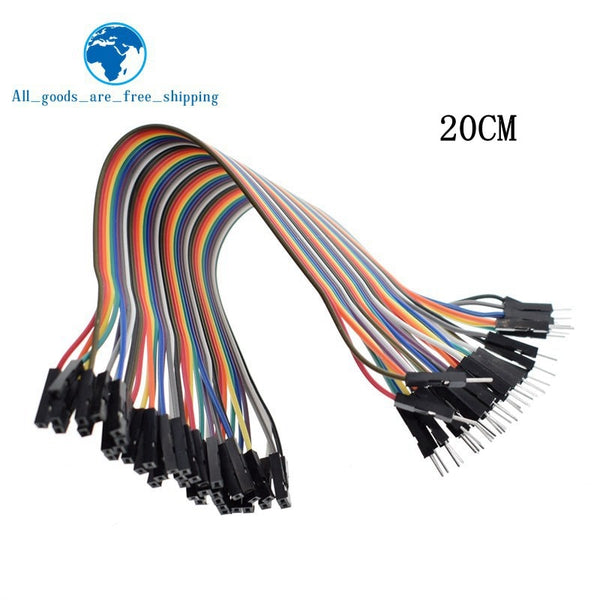 20CM male to female - TZT Dupont Line 10cm/20CM/30CM Male to Male+Female to Male + Female to Female Jumper Wire Dupont Cable for arduino DIY KIT