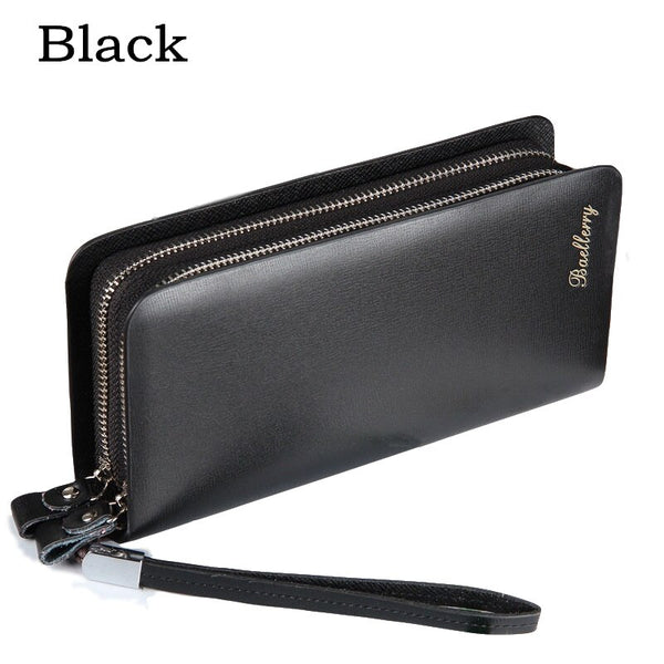 [variant_title] - Baellerry Brand Men Wallets Double Zipper Leather Wallet Men Coin Purses Fashion Long Male Clutch Bag With Phone Pocket Carteira