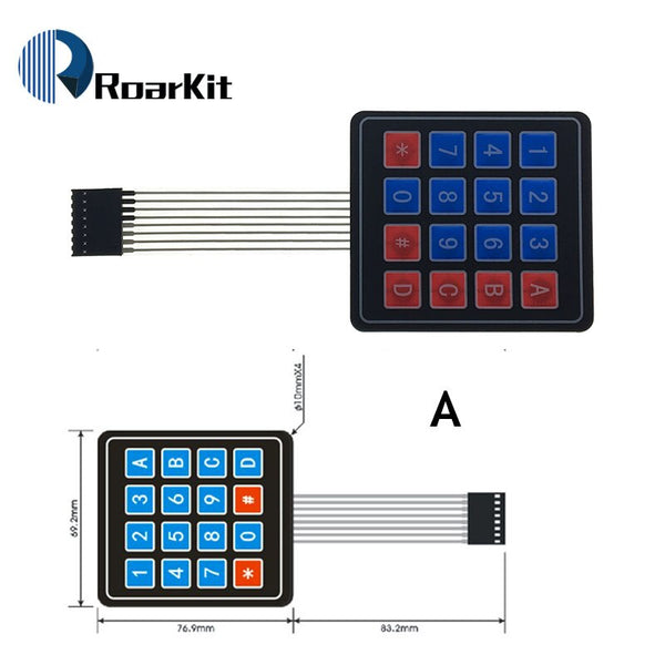 A - 1*2 3 4 5 Key Button Membrane Switch 3*4 4X5 Matrix Array Keyboard 1X6 Keypad with LED Control Panel Pad DIY Kit For Arduino