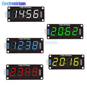 [variant_title] - 0.56 inch 4-Digit 7 Segments Digital Tube Clock Module Double Dots Blue Yellow White Green Red LED Display TM1637 For Arduino