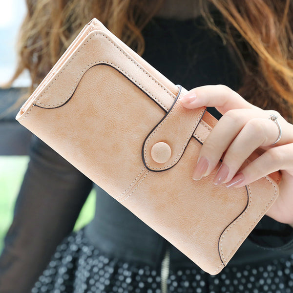 [variant_title] - Many Departments Faux Suede Long Wallet Women Matte Leather Lady Purse High Quality Female Wallets Card Holder Clutch Carteras