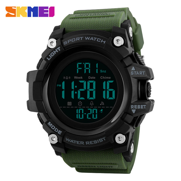 Army Green Watch - SKMEI Outdoor Sport Smart Watch Men Bluetooth Multifunction Fitness Watches 5Bar Waterproof Digital Watch reloj hombre 1227/1384