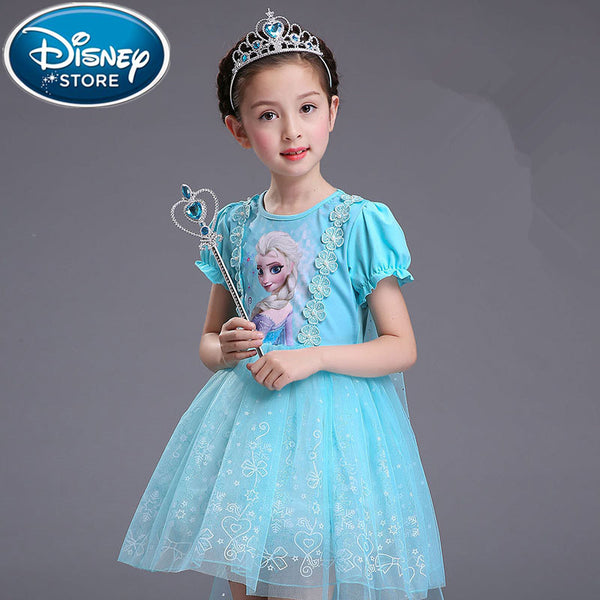 [variant_title] - Disney Frozen dress girls waist cultivate morality show thin princess infant christmas cinderella dress rapunzel moana infants