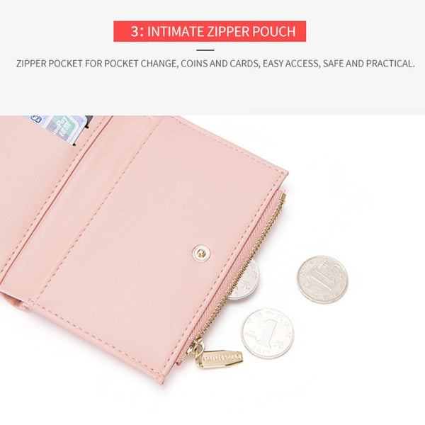 [variant_title] - WEICHEN New Trifold Ladies Wallet With Zipper Coin Bag Card Holder Brand Designer Green Women Wallets Fashion Female Short Purse