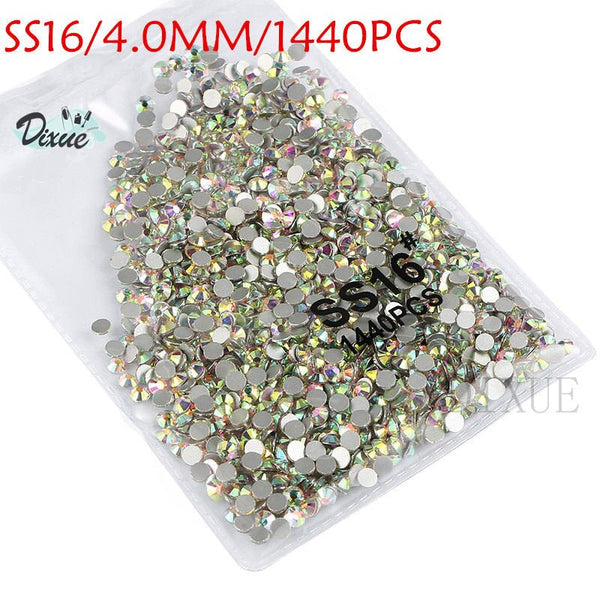 AB SS16 1440pcs - High light AAA rhinestone crystal AB clear SS3-SS40(1.3mm-8.4mm) Non Hotfix flatback Rhinestones for Nails 3D nail art  gems045