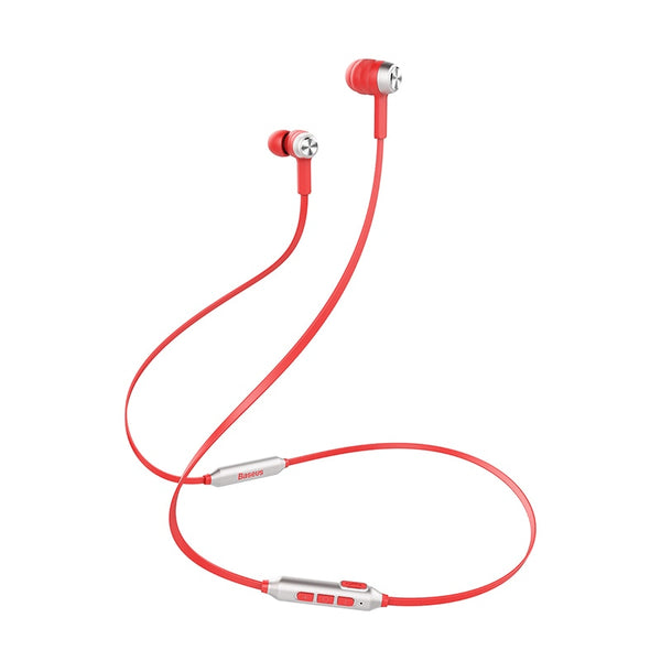 Red - Baseus S06 Bluetooth Earphone Wireless Magnetic Neckband Earbuds Handsfree Sport Stereo Earpieces For Samsung Xiaomi With MIC