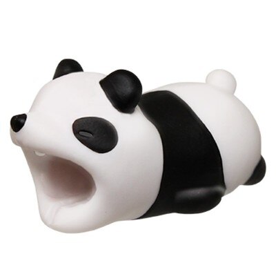 panda - 1pcs kawaii Cable Bite Animal iphone Protector Shaped Winder Dog Bite Phone Accessory Prank Toy Funny