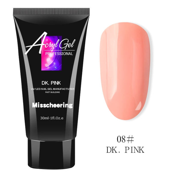08dk.pink - 30ml Crystal Extend UV Nail Gel Extension Builder Led polyGel Nail Art Gel Lacquer Jelly Acrylic Builder UV Nail Poly Gel