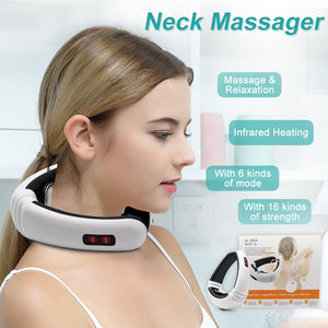 Default Title - Aptoco Electric Pulse Back and Neck Massager Far Infrared Heating Pain Relief Tool Health Care Relaxation
