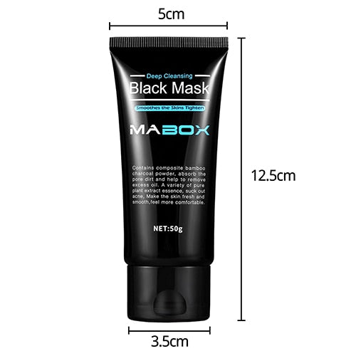 One bottle - Mabox Black Mask Peel Off Bamboo Charcoal Purifying Blackhead Remover Mask Deep Cleansing for AcneScars Blemishes WrinklesFacial