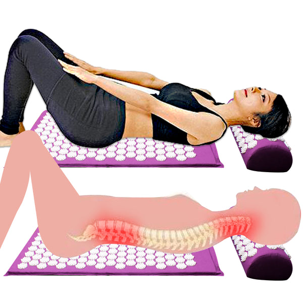 [variant_title] - Massager Cushion Acupuncture Sets Relieve Stress Back Pain Acupressure Mat/Pillow Massage Mat Rose Spike Massage and Relaxation