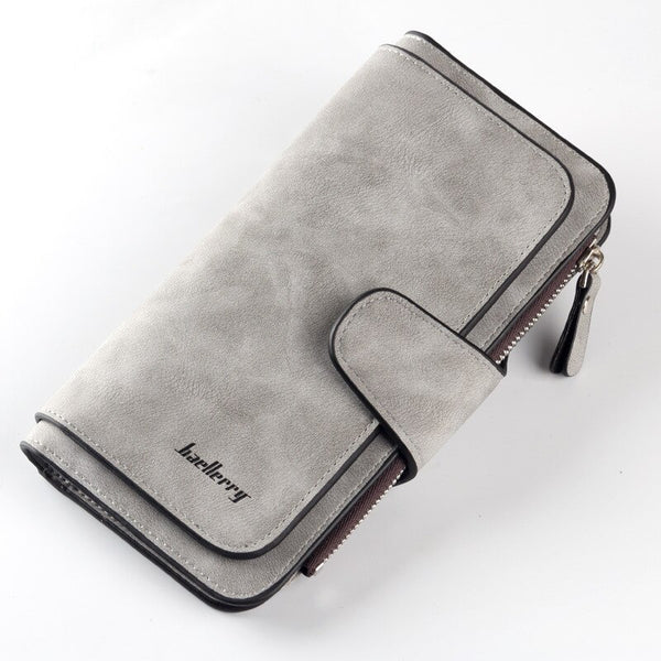 Light Gray - Fashion Women Wallets Long Wallet Female Purse Pu Leather Wallets Big Capacity Ladies Coin Purses Phone Clutch WWS046-1