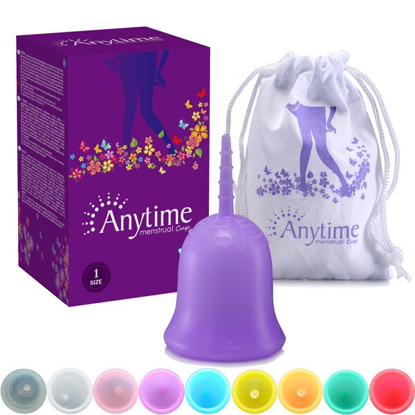 Purple / Large- 25ml - Anytime Feminine Hygiene Lady Cup Menstrual Cup Wholesale Reusable Medical Grade Silicone For Women Menstruation
