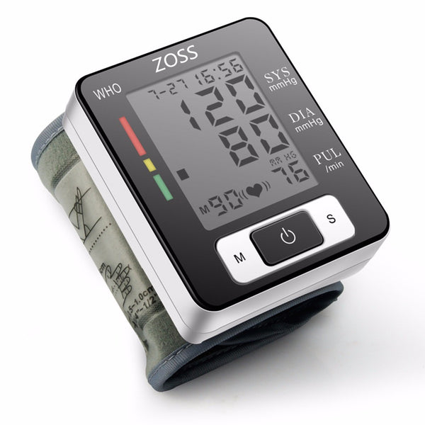 [variant_title] - ZOSS  English or Russian Voice Cuff Wrist Sphygmomanometer Blood Presure Meter Monitor Heart Rate Pulse Portable Tonometer BP