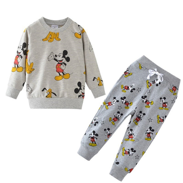 FG9008 / 24M - Baby Boys Cartoon Clothing Sets Children Winter Clothes Cute Mickey Mouse Printed Warm Sweatsets for Baby Boy Girls Kids Clothes