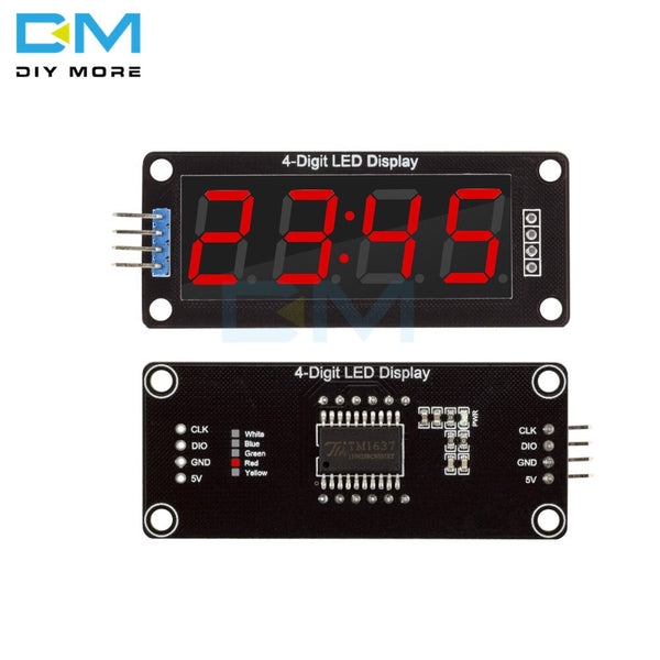 [variant_title] - TM1637 4-Digit LED 0.56 Inch Display Tube 7 Segments Blue Yellow White Green Red Clock Double Dots Module For Arduino Board