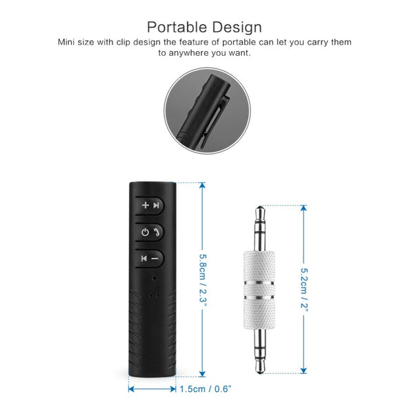 [variant_title] - Rovtop Mini 3.5mm Jack Bluetooth Car Kit Handsfree Music Audio Receiver Adapter Auto Bluetooth AUX for Speaker Headphone Car Z2