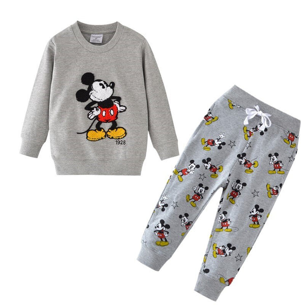 FG9006-691 / 24M - Baby Boys Cartoon Clothing Sets Children Winter Clothes Cute Mickey Mouse Printed Warm Sweatsets for Baby Boy Girls Kids Clothes