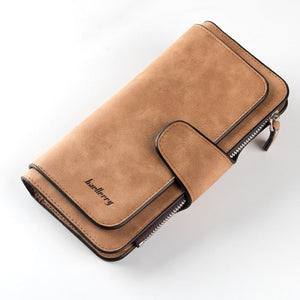 brown - 2019 New Brand Leather Women Wallet High Quality Design Hasp Card Bags Long Female Purse 6 Colors Ladies Clutch Wallet