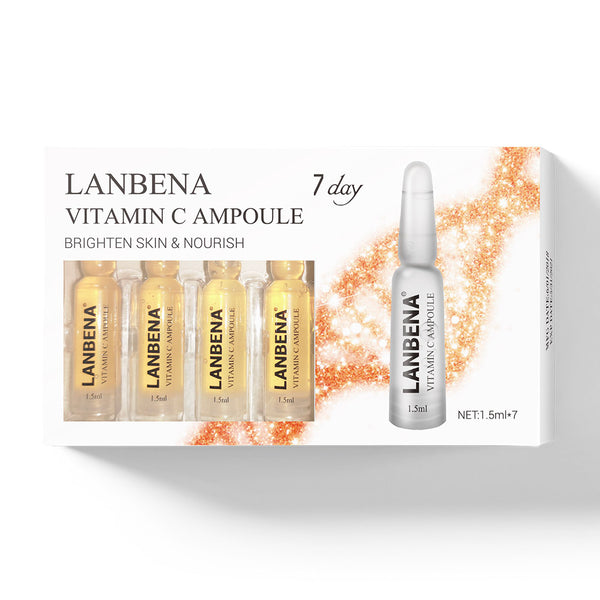 Vitamin C - LANBENA Ampoule Serum Hyaluronic Acid+Vitamin C+24K Gold Retinol +Q10+Ceramide Anti-Aging Wrinkle Moisturizing Beauty For 7 Days