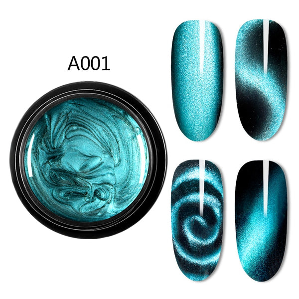 K5475 - Magnetic 5D Cat Eye UV Gel Nail Polish Magnet Laser Nail Art Varnish Starry Sky Jade Effect Soak Off UV Gel Nail Art Lacquer