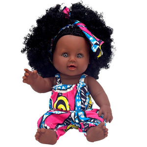 [variant_title] - African black baby doll reborn girl 12inch yellow boneca corpo inteiro de silicone reborn baby dolls pop lifelike  children
