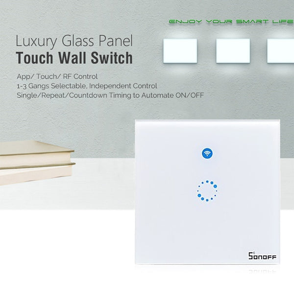 [variant_title] - Sonoff T1 Smart Switch 1-3Gang EU UK WiFi & RF 86 Type Smart Wall Touch Light Switch Smart Home Automation Module Remote Control