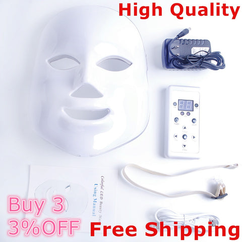 [variant_title] - 7 Colors Beauty Therapy Photon LED Facial Mask Light Skin Care Rejuvenation Wrinkle Acne Removal Face Beauty Spa Instrument 30