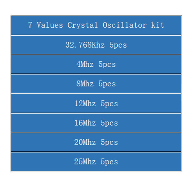 [variant_title] - hc-49s Crystal Oscillator electronic Kit resonator ceramic quartz resonator hc-49 DIP 7 kinds X 5pcs 32.768K 4 8 12 16 20 25 MHZ