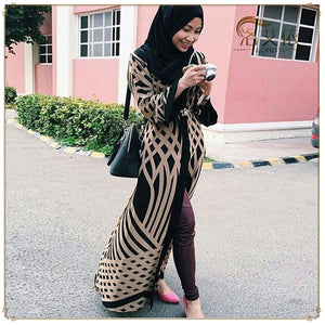 [variant_title] - muslim women dress S-2XL size print robe musulmane Dubai Turkish Ladies Clothing Women Arab Ladies Caftan Kaftan Malaysia Abayas
