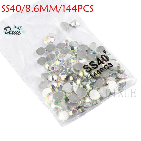 AB SS40 144pcs - High light AAA rhinestone crystal AB clear SS3-SS40(1.3mm-8.4mm) Non Hotfix flatback Rhinestones for Nails 3D nail art  gems045