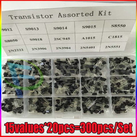 Default Title - Transistor Assorted Kit TO-92 S9012 S9013 S9014 S8050 S8550 2N3904 2N3906 BC327 BC337 Tl431 A42 A92 A1015 C1815 13001