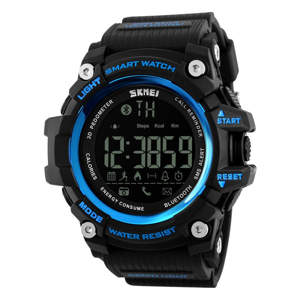 Smart Blue Watch - SKMEI Outdoor Sport Smart Watch Men Bluetooth Multifunction Fitness Watches 5Bar Waterproof Digital Watch reloj hombre 1227/1384