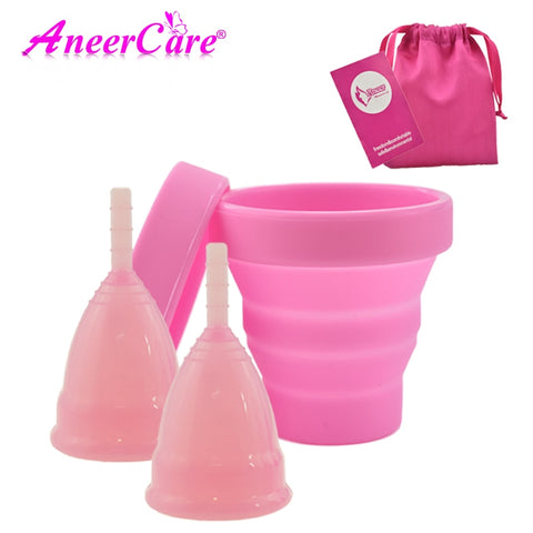 [variant_title] - Hot Sale Vaginal Menstrual Cup and Sterilizer Cup Sterilizing Collapsible Cups Flexible to Clean Recyclable Camping Foldable Cup