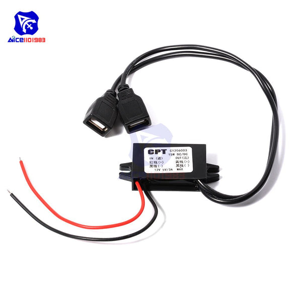 [variant_title] - DC-DC Car Power 12V to 5V 3A 15W Converter Module Micro USB Step Down Power Output Adapter Low Heat Auto Protection