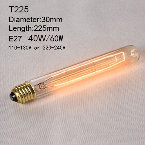 T225 / 110 to 130V 40W - Edison Incandescent Light Bulbs E27 Lamp Holder 110V/240V 2300K Vintage Decoration Warm Lights 40W-60W
