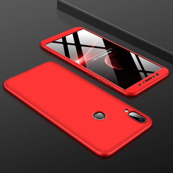 Pure Red / Protection Hard Case / Max Pro M1 ZB602KL - 3-in-1 360 Tempered Glass + Case For ASUS Zenfone Max Pro M1 ZB602KL Back Cover Case for Asus ZB602KL 602KL ZB 602KL Glass Gift