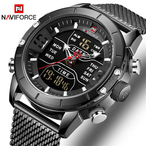 [variant_title] - NAVIFORCE Top Brand Luxury Watch Men Fashion Sports Quartz Watch Men Full Steel Waterproof LED Digital Watches Relogio Masculino