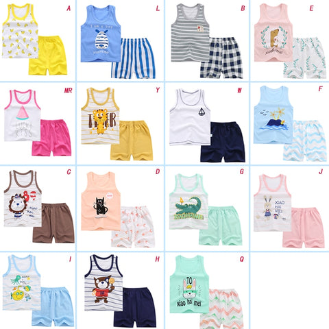 [variant_title] - Hot Sale Summer Children's Two-piece set Cotton Suit Children Set Children's Clothing Set Girls Boys Clothing Sets