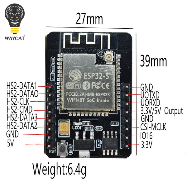 [variant_title] - ESP32-CAM ESP-32S WiFi Module ESP32 serial to WiFi ESP32 CAM Development Board 5V Bluetooth with OV2640 Camera Module