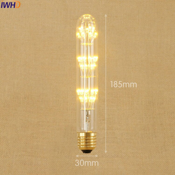 1-350850 - IWHD Star E27 220V 3W LED Bombillas Vintage Bulb Light Lampada Edison Retro Lamp Decorative St64 G95 G80 St58 T10 T185 T30