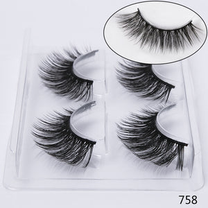 758 - SEXYSHEEP 2/4 pairs natural false eyelashes fake lashes long makeup 3d mink lashes eyelash extension mink eyelashes for beauty