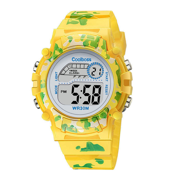yellow - Camouflage Watches Children Watch Led Digital Wristwatch Kids Boys Girs Students Clock Waterproof Sport Gift Relojes Army Green